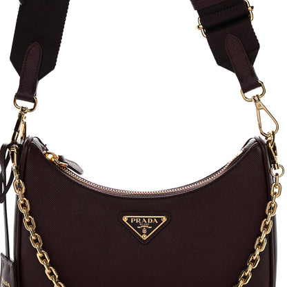 Saffiano Lux Re-Edition 2005 Shoulder Bag Bordeaux