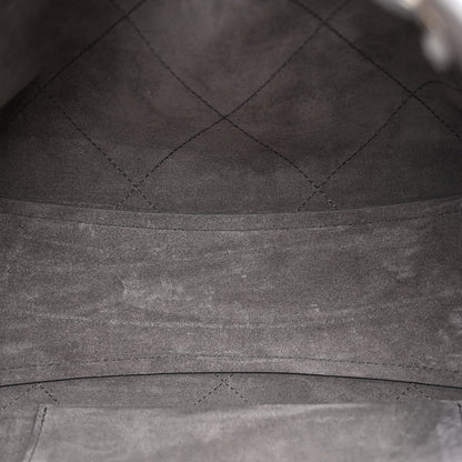 Grained Nubuck Caviar Quilted Large Shopping Bag Grey