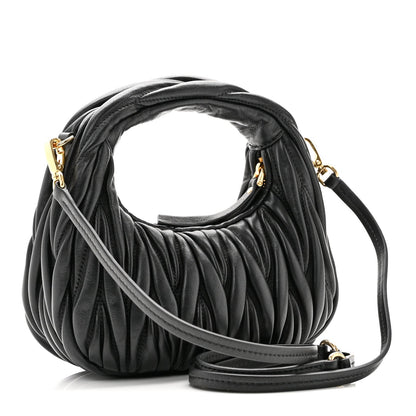 Nappa Matelasse Mini Wander Hobo Black
