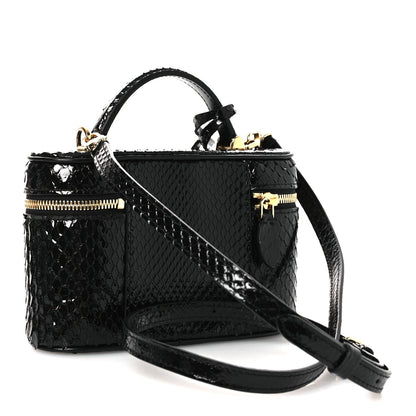 Snakeskin Vanity Pouch Black