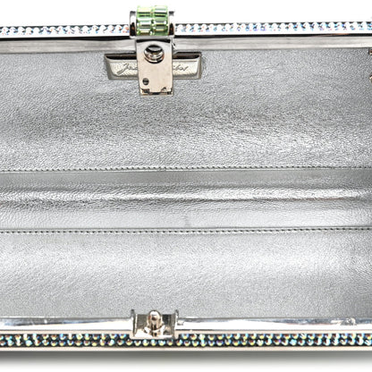 Swarovski Crystal Scales Minaudiere Clutch Blue Multicolor