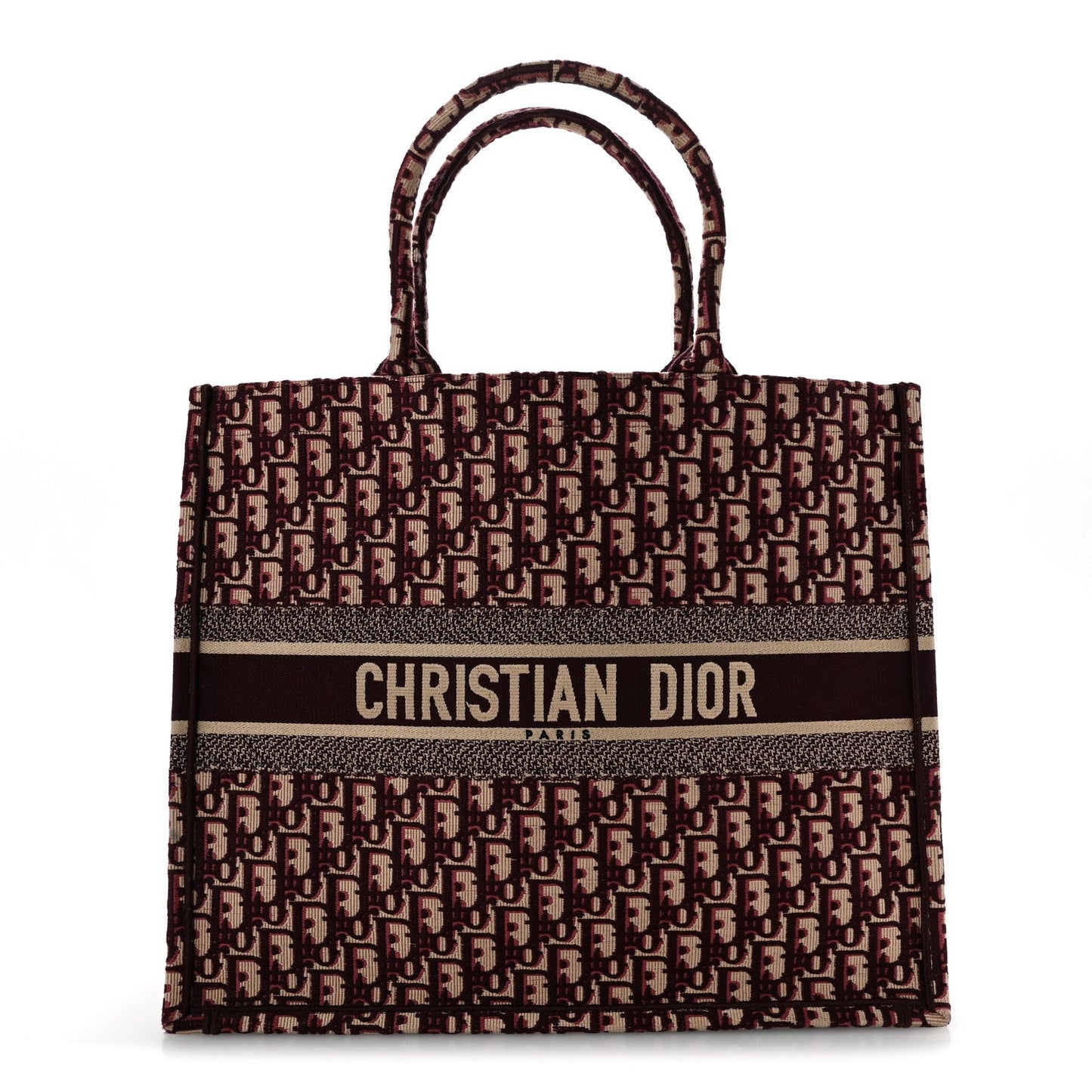 Oblique Large Book Tote Burgundy Multicolor