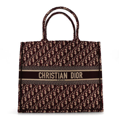 Oblique Large Book Tote Burgundy Multicolor