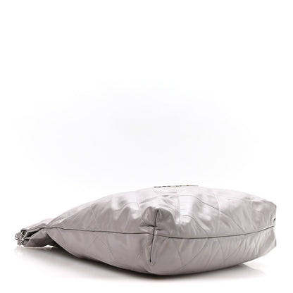 Shiny Calfskin Quilted Chanel 22 Grey