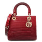 Alligator Gradient Medium Lady Dior Red