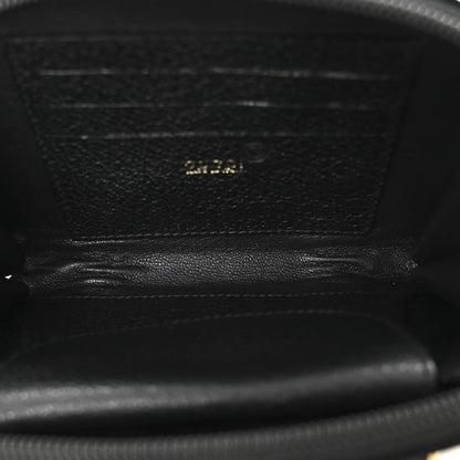 Suede Mini Bamboo Handle Bag Black