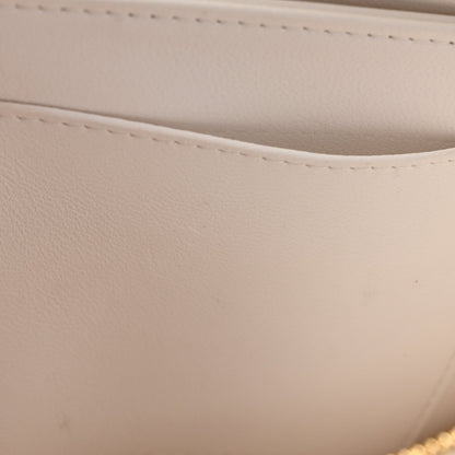 Lambskin Quilted Wave Clutch White