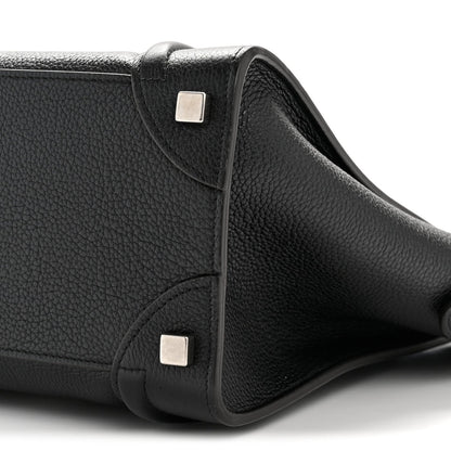 Drummed Calfskin Micro Luggage Black