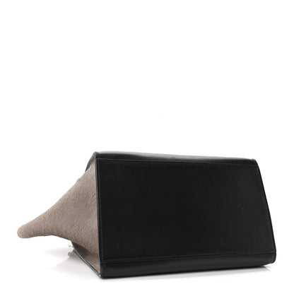 Pony Hair Smooth Calfskin Tri-Color Medium Trapeze Blue Taupe Black