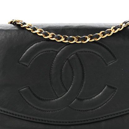 Lambskin Timeless CC Wallet On Chain WOC Black