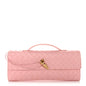 Nappa Intrecciato Long Andiamo Top Handle Clutch Rose