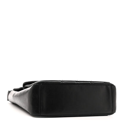 Lambskin Quilted Double Pocket Shoulder Bag Black