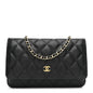 Caviar Quilted Wallet on Chain WOC Black