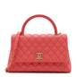 Caviar Quilted Small Coco Handle Flap Pink