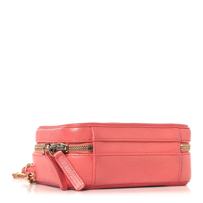 Caviar Quilted Small CC Filigree Vanity Case Pink