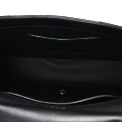 Lambskin Chevron Quilted Small Loulou Bag Black