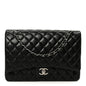 Lambskin Quilted Maxi Double Flap Black
