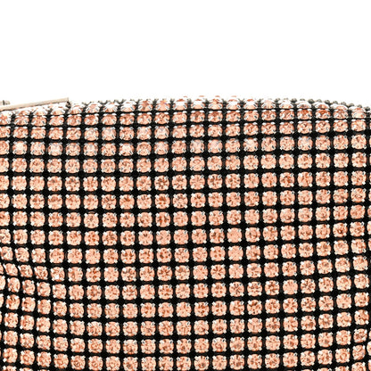 Mesh Crystal Rhinestone Mini Heiress Pouch Faded Neon Orange
