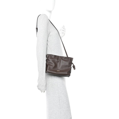 Calfskin Mini Flamenco Knot Clutch Chocolate