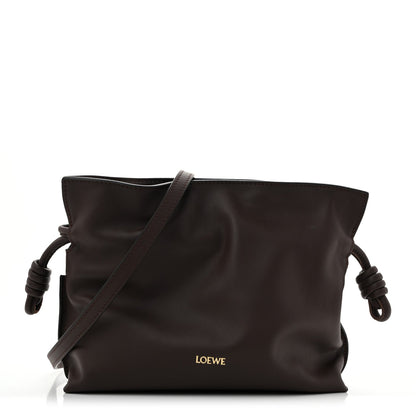 Calfskin Mini Flamenco Knot Clutch Chocolate