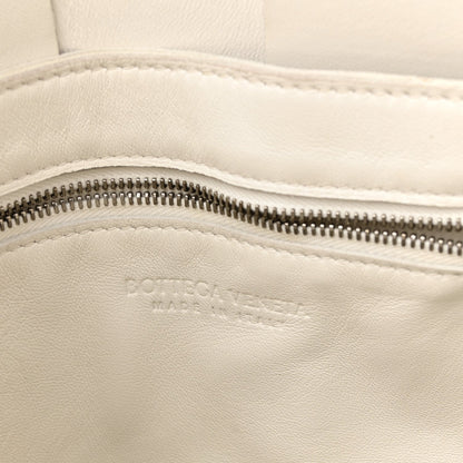 Lambskin Maxi Intrecciato Cassette Messenger Chalk