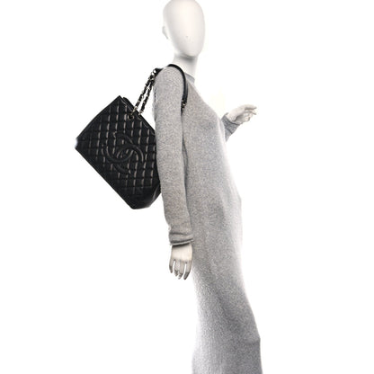 Caviar Quilted Grand Shopping Tote GST Black