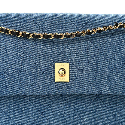 Denim Quilted Eyes On You Flap Blue