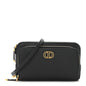 Grained Calfskin Caro Double Pouch Black
