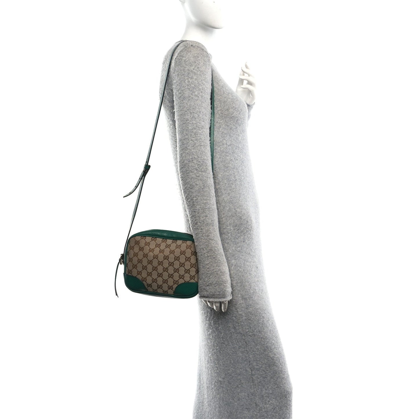 Monogram Dollar Calfskin Mini Bree Messenger Bag Beige Ebony Emerald