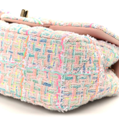 Tweed Quilted Mini Rectangular Flap Pink Green Orange Purple