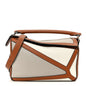Calfskin Small Graphic Puzzle Bag Ghost Soft White
