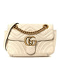 Calfskin Matelasse Mini GG Marmont Shoulder Bag White