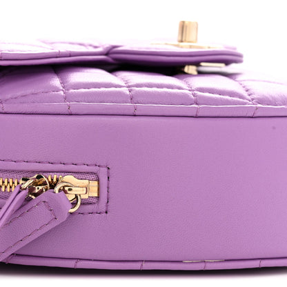 Lambskin Quilted CC In Love Heart Bag Purple