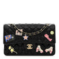Lambskin Quilted Medium Hollywood Charms Double Flap Black