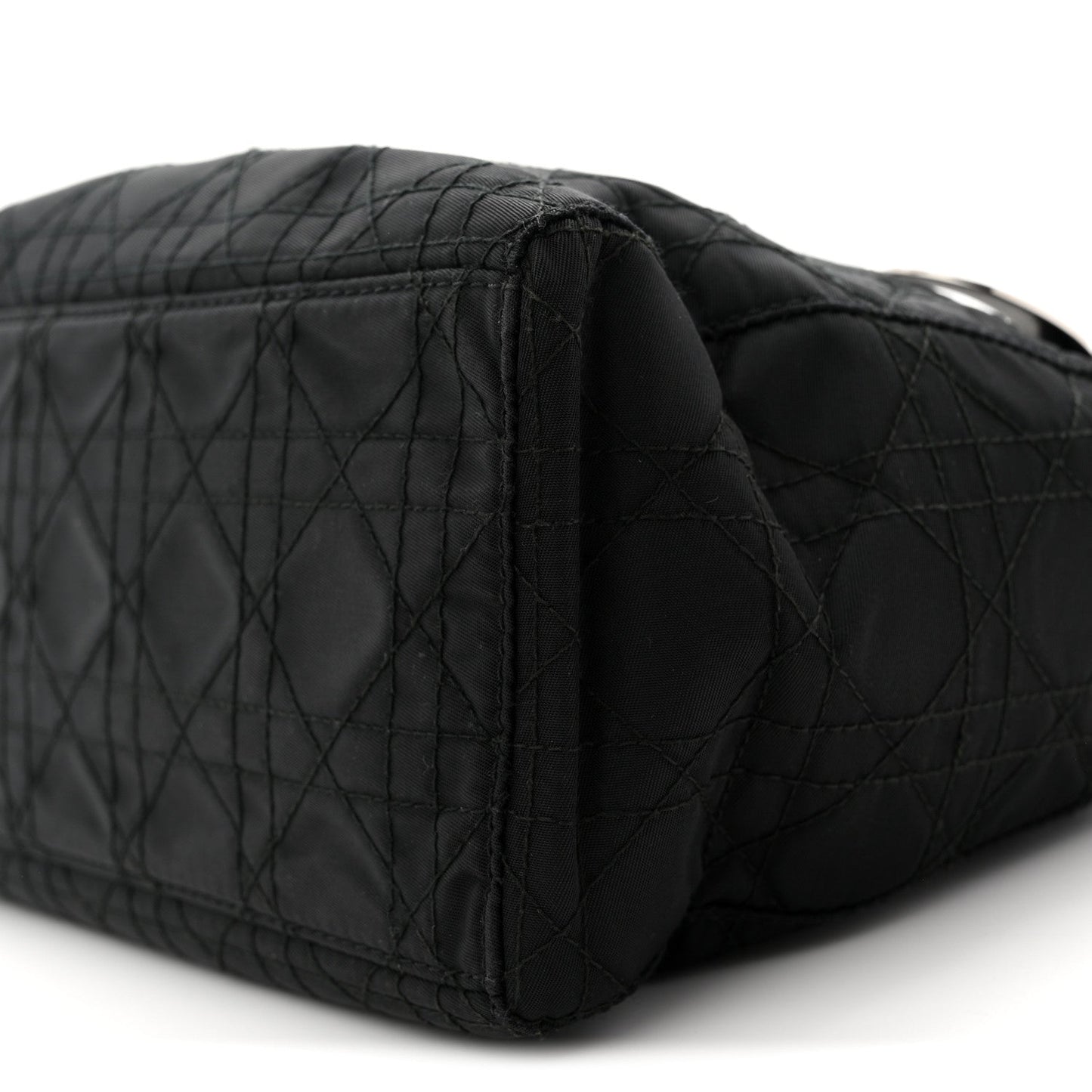 Nylon Cannage Medium Lady Dior Black