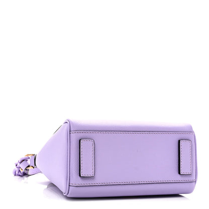 Grained Calfskin Small La Medusa Top Handle Bag Lilac