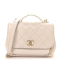 Caviar Quilted Medium Business Affinity Flap White