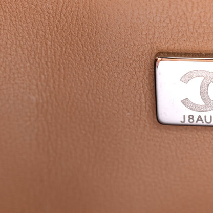 Lambskin Quilted Mini Rectangular Flap Beige