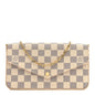 Damier Azur Pochette Felicie Chain Wallet Rose Ballerine