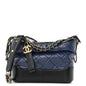 Aged Calfskin Quilted Small Gabrielle Hobo Navy Black