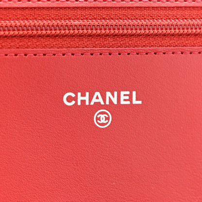 Caviar Quilted Boy Wallet On Chain WOC Red
