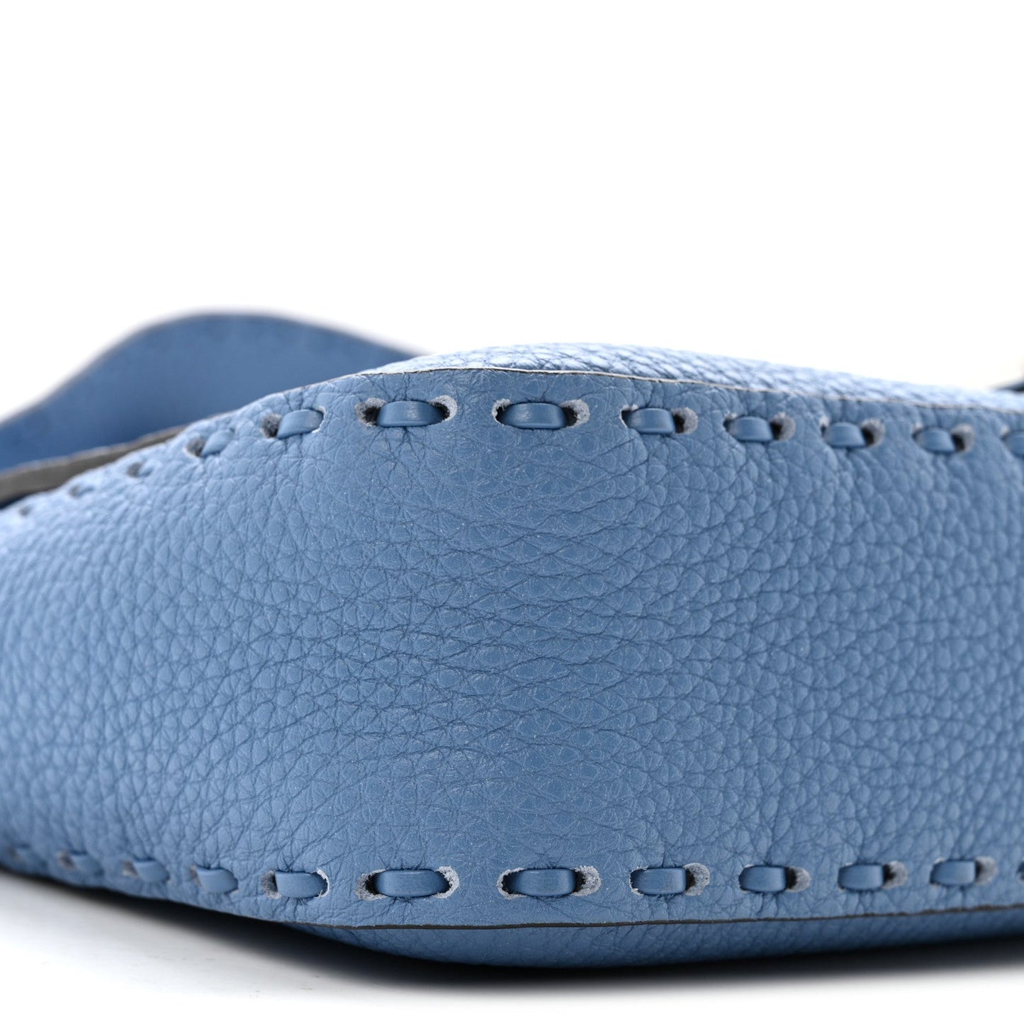 Cuoio Roma Sellerissima Nappa Sintetica Tape Stitch Baguette Placca Placca Argento Blue