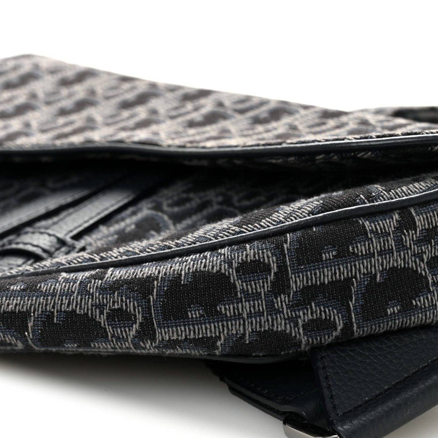 Oblique Mens Saddle Bag Black Blue