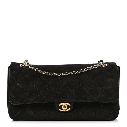 Suede Calfskin Small Souplissimo Maxi Flap Black