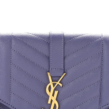 Grain De Poudre Textured Mixed Matelasse Triquilt Monogram Clutch Dark Wisteria