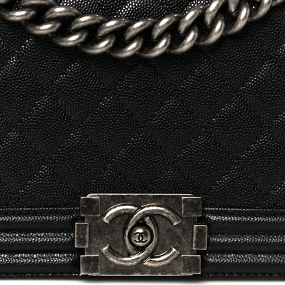 Caviar Quilted Medium Boy Flap Black