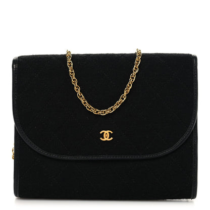 Jersey Quilted Mini Square Flap Black