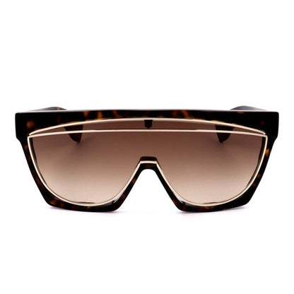 Loewe Sunglasses Shield Full Rim, Dark Havana/Gold Frame and Gradient Brown Lens LW40012F52F