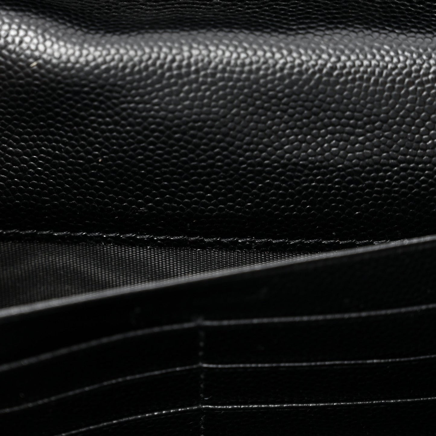 Grain De Poudre Matelasse Chevron Monogram Chain Wallet Black