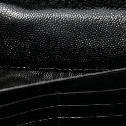 Grain De Poudre Matelasse Chevron Monogram Chain Wallet Black